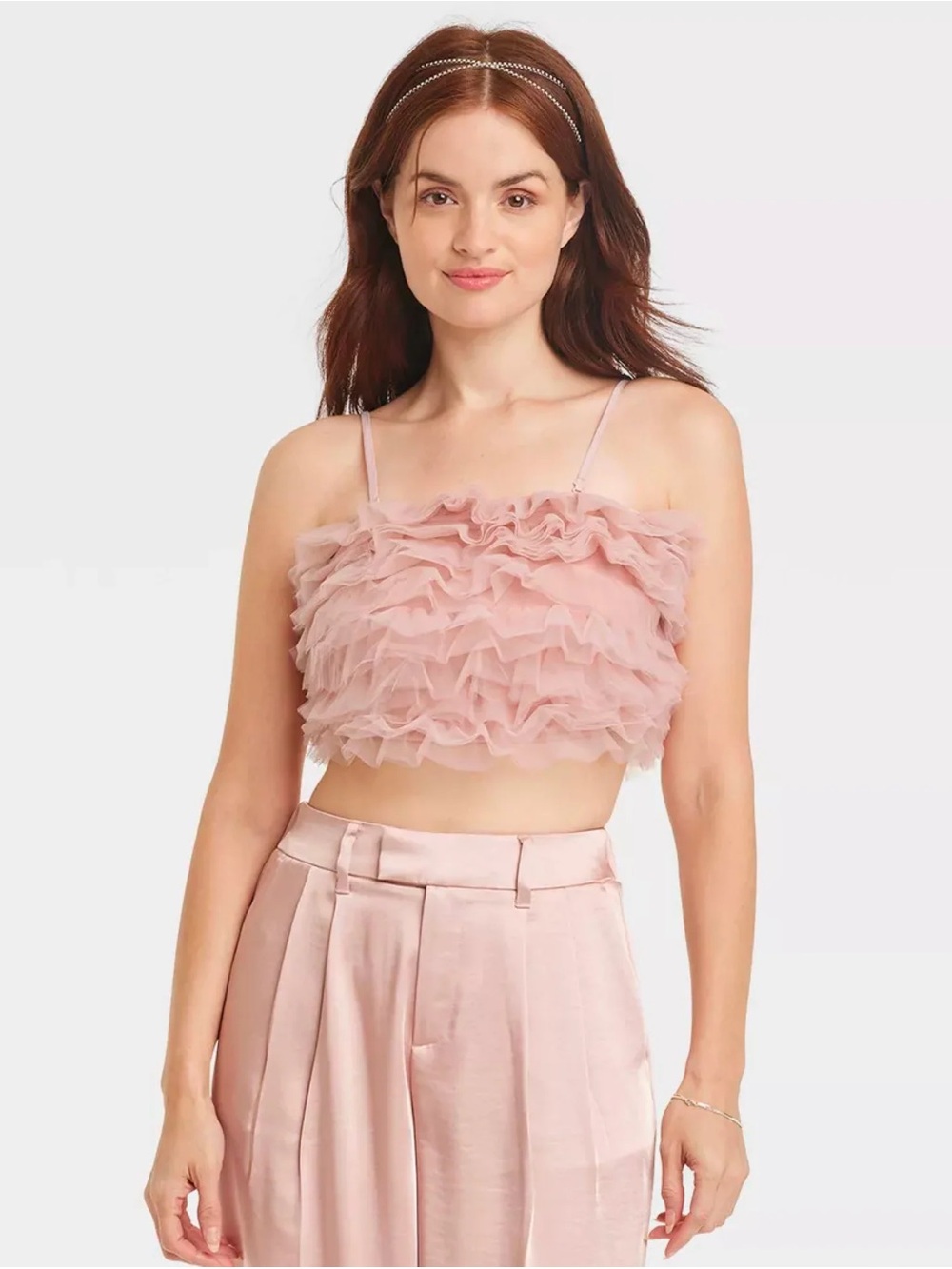 A New Day Tiny Tulle Tank Top